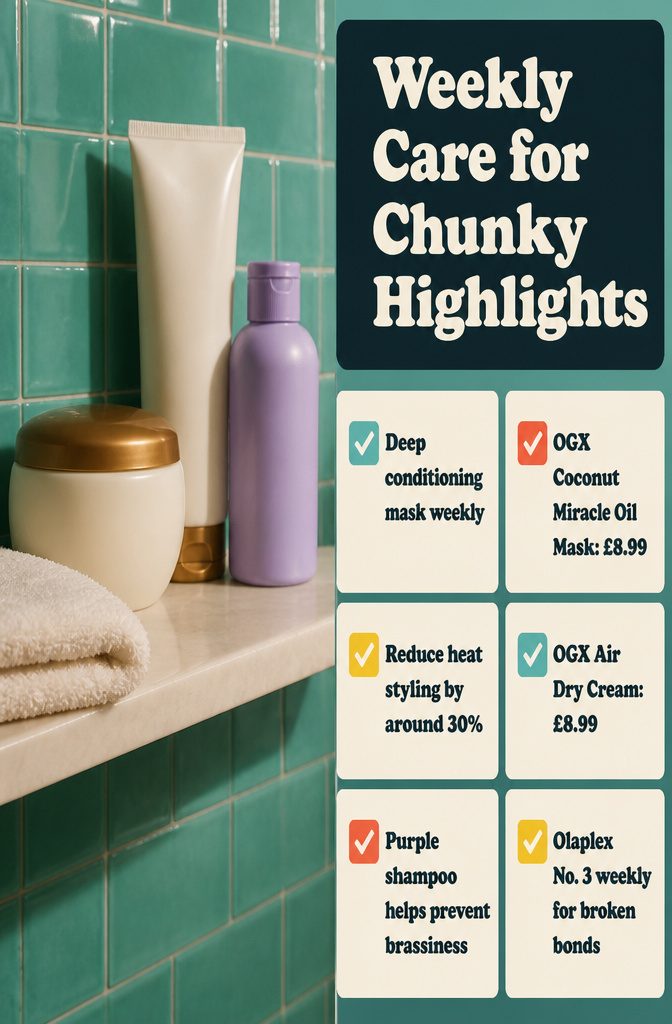 Hair mask and air-dry cream arranged for weekly care of highlighted hair