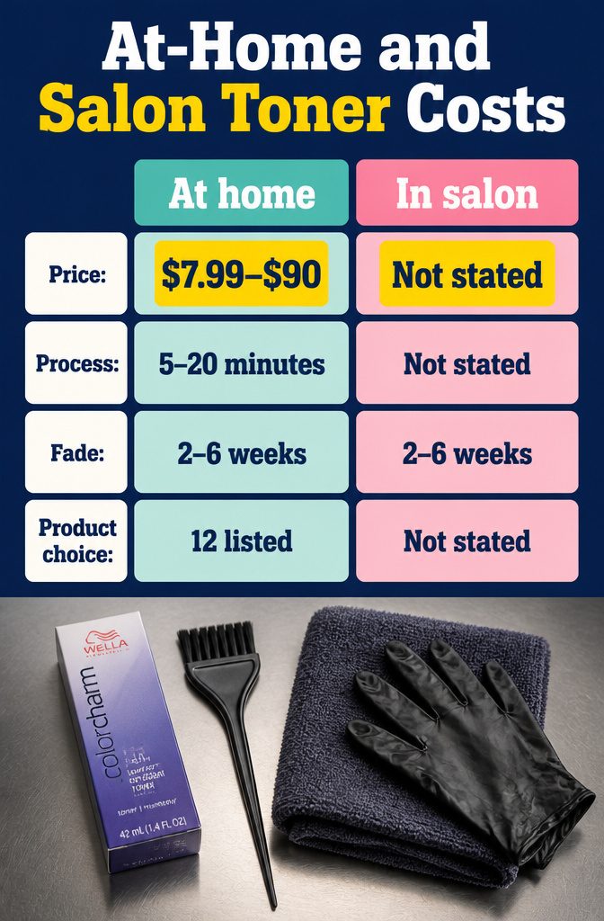 Toner cost information graphic listing products and prices