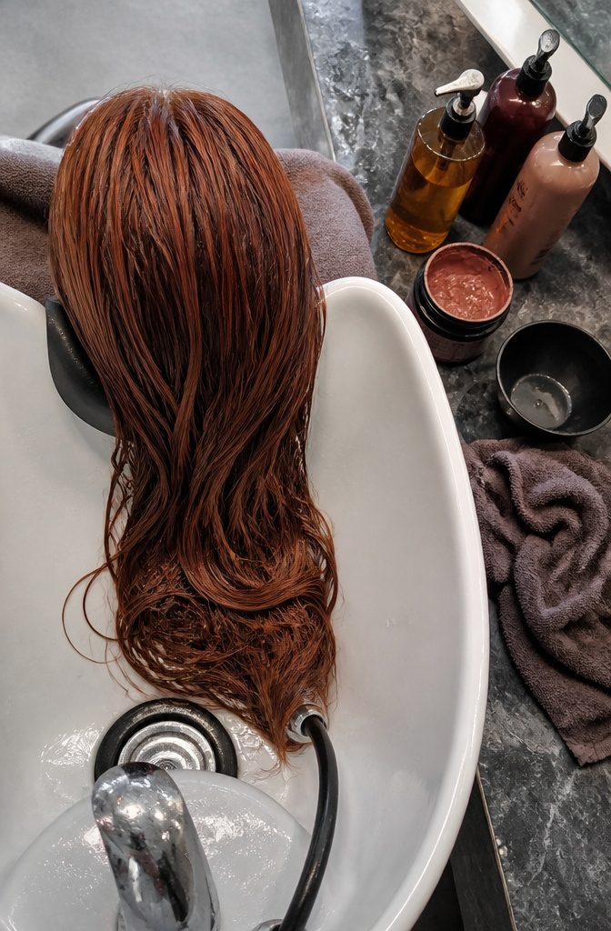 Hair care products for maintaining auburn hair and copper highlights