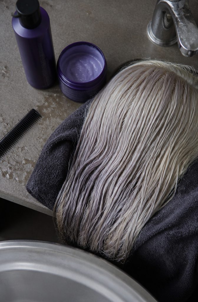 Silver and blonde hair strands with a cool tone and soft shine