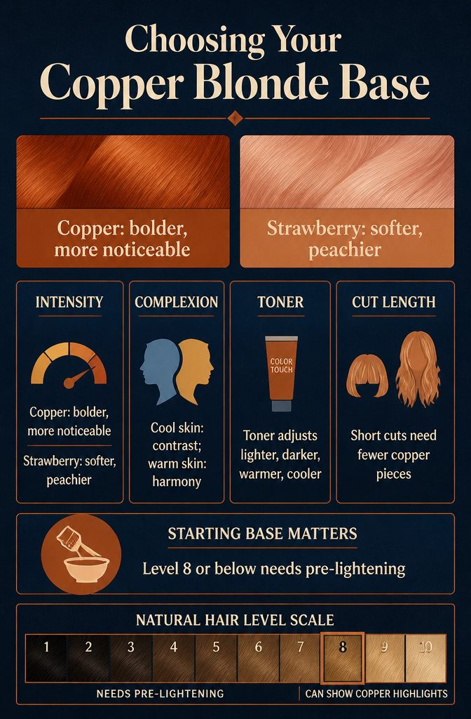 Choosing Your Copper Blonde Base information graphic